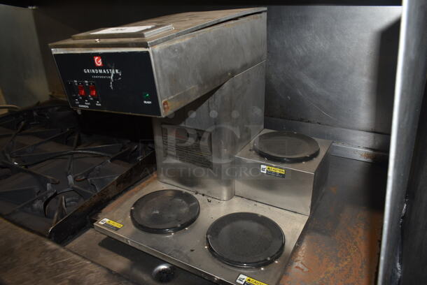 Grindmaster BL-3PW Stainless Steel Commercial Countertop 3 Burner Coffee Machine. 120 Volts, 1 Phase.  - Image 3 of 7