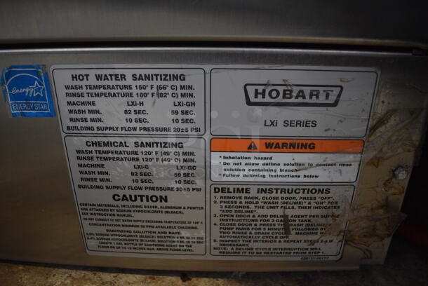 Hobart Model LXIH Stainless Steel Commercial Undercounter Dishwasher. 120/208-240 Volts, 1 Phase. 24x25.5x34.5 - Image 4 of 7