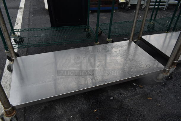John Boos Stainless Steel Commercial Table w/ Under Shelf and Back Splash on Commercial Casters. - Image 3 of 5