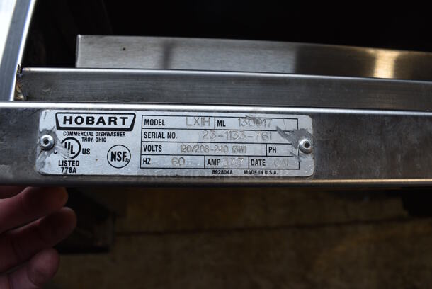 Hobart Model LXIH Stainless Steel Commercial Undercounter Dishwasher. 120/208-240 Volts, 1 Phase. 24x25.5x34.5 - Image 7 of 7