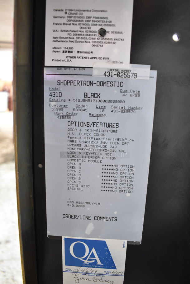 Shoppertron-Domestic 431D Metal Commercial Vending Machine w/ Credit Card Reader. Lock Was Removed; No Key. Tested and Powers On But Does Not Get Cold - Image 6 of 7