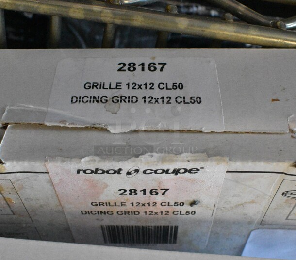 3 BRAND NEW SCRATCH AND DENT! Robot Coupe Food Processor Blades Including  27566 5/32" Slicing Disc, 27577 5/64" Grating / Shredding Disc, 28167 Dicing Grid, 12X12. 3 Times Your Bid!  - Image 5 of 5