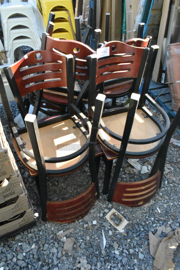 8 Wooden and Metal Dining Height Chair. 8 Times Your Bid!  - Image 3 of 4