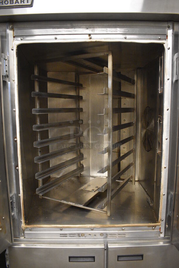 Hobart HO300E Stainless Steel Commercial Floor Style Electric Powered Mini Rotating Rack Oven on HPC800 2 Door Proofer w/ Commercial Casters. 208 Volts, 3 Phase. 48x37x81 - Image 5 of 8