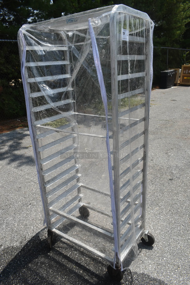 Metal Commercial Pan Transport Rack w/ Clear Cover on Commercial Casters. - Image 3 of 4