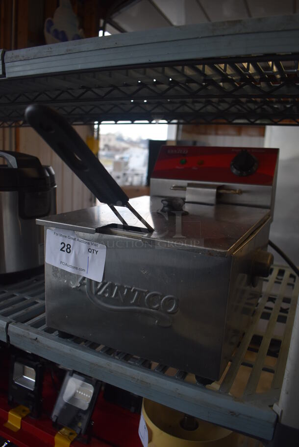 Avantco Stainless Steel Commercial Countertop Electric Powered Fryer w/ Metal Fry Basket and Lid. 11x16x13 - Image 4 of 6