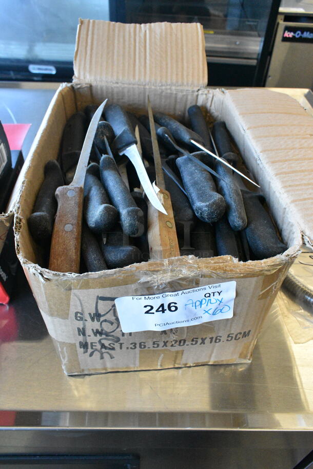 60 SHARPENED Stainless Steel Knives Including Fillet Knives. 60 Times Your Bid!  - Image 1 of 2