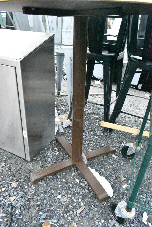 2 Bar Height Table on Brown Metal Table Base. 2 Times Your Bid! - Image 9 of 9