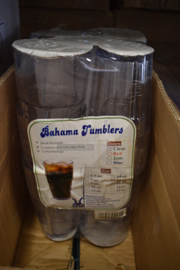 ALL ONE MONEY! Lot of 24 BRAND NEW IN BOX! Bahama Tumblers! 3.5x3.5x6