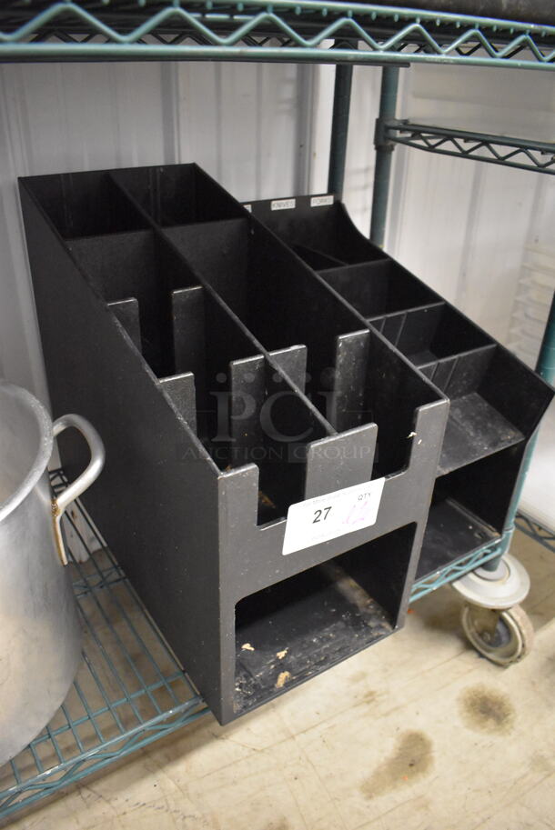 ALL ONE MONEY! Lot of 2 Black Poly Multi Compartment Bins. 9.5x19.5x17, 8x17x15 - Image 2 of 4