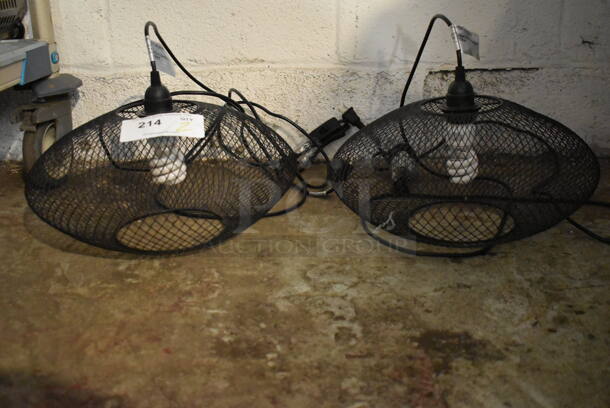 2 Black Wire Lamps. 2 Times Your Bid!