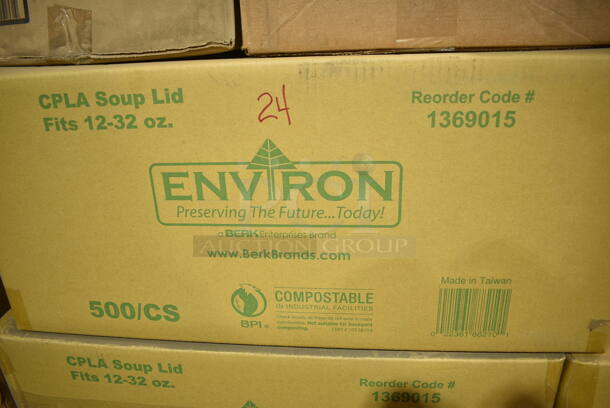 PALLET LOT of 41 BRAND NEW Boxes Including 7 Box Environ 1369015 CPLA Soup Lids, 4210-100-25WDL Containers, 5037Q743 Electra Medium 15 oz, Environ 1369028 16 oz Kraft Soup Cup. 41 Times Your Bid! - Image 2 of 5