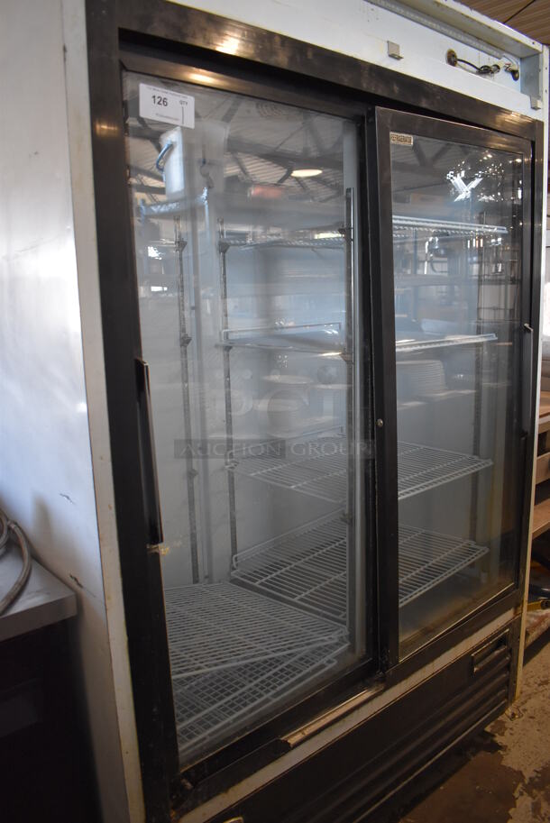 Serv-Ware GR-48S Metal Commercial 2 Door Reach In Cooler Merchandiser w/ Poly Coated Racks. 115 Volts, 1 Phase. 55x31x82. Cannot Test Due To Cut Power Cord - Image 3 of 6