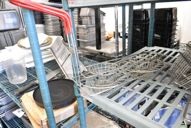ALL ONE MONEY! Lot of Various Items Including 3 Skimmers, 4 Decorative Fry Baskets and 2 Well Fryer Basket.  - Image 6 of 7