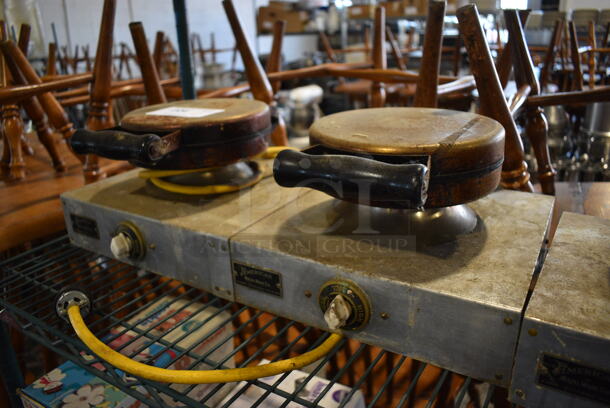 American Metalware Metal Commercial Countertop 2 Head Waffle Maker. 24x12x8. Tested and Working! - Image 2 of 6