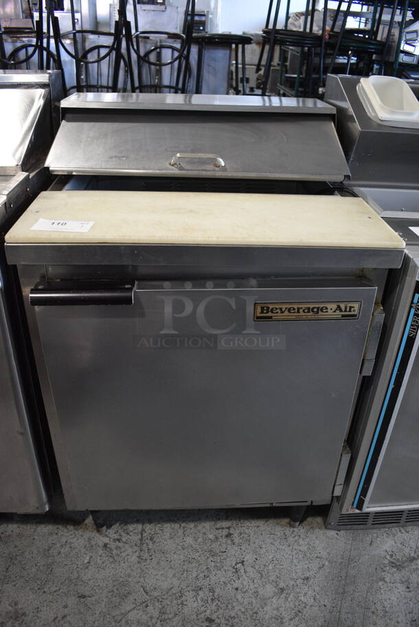 Beverage-Air SP27 Commercial Stainless Steel Sandwich/Salad Prep Table And Single Door Refrigerated Base With Polycoated Racks. 115V, 1 Phase. Tested and Working!