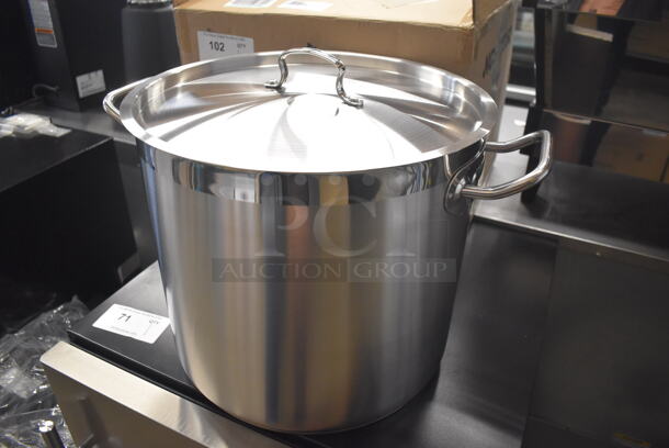 BRAND NEW IN BOX! Nutrichef NCSPT35Q Stainless Steel Commercial Stock Pot w/ Lid. 20x15x13 - Image 2 of 5