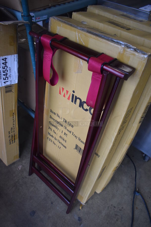 4 BRAND NEW IN BOX! Winco TR-34 W Wooden Tray Stands. 18.5x17x32. 4 Times Your Bid! - Image 2 of 4