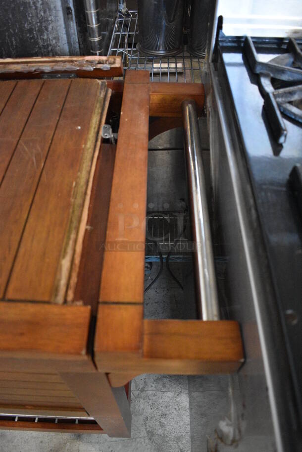 Tommy Bahama Wooden Portable Ice Bin w/ Bottle Opener on Commercial Casters. 47x23x36 - Image 3 of 8