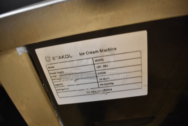 Stakol EP23791 Stainless Steel Commercial Countertop Air Cooled 2 Flavor w/ Twist Soft Serve Ice Cream Machine. 120 Volts, 1 Phase.  - Image 7 of 7