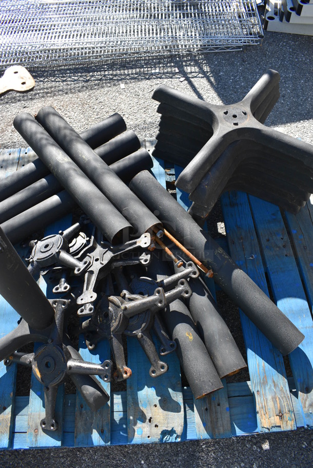 PALLET LOT of Black Metal Table Base and Pieces for 8 More Black Metal Table Bases. 22x22x28 - Image 3 of 8