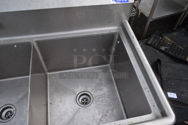 Stainless Steel Commercial 3 Bay Sink w/ Faucet and Handles. Bays 19.5x20 - Image 3 of 3