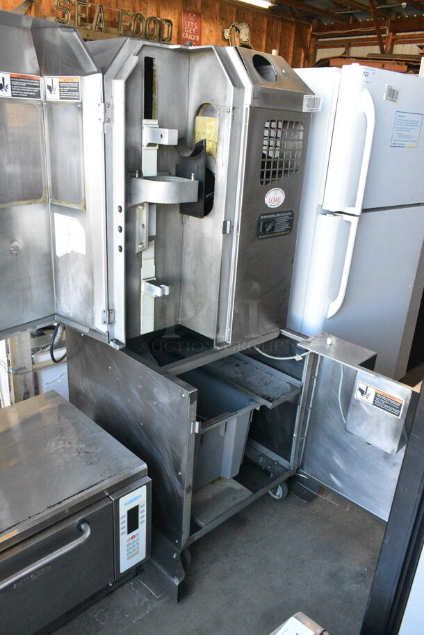 Fresh N Squeeze POS-1 Stainless Steel Commercial Floor Style Automatic Citrus Juicer on Commercial Casters. 120 Volts, 1 Phase. Tested and Working! - Image 2 of 6