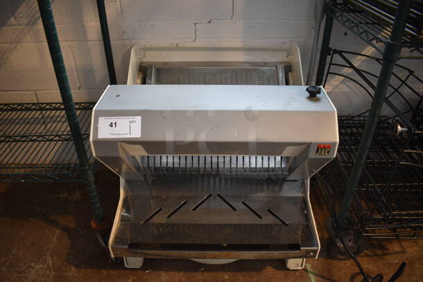JAC Metal Commercial Countertop Bread Loaf Slicer. 120 Volts, 1 Phase. 23x35x21. Tested and Working!