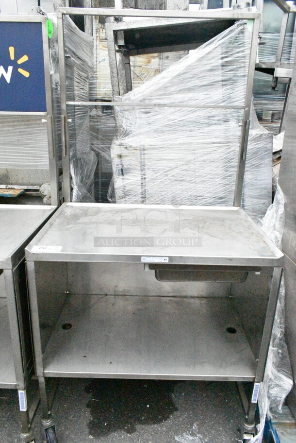 National Cart Co Stainless Steel Portable Table w/ Under Shelf and Drawer on Commercial Casters.  - Image 1 of 6
