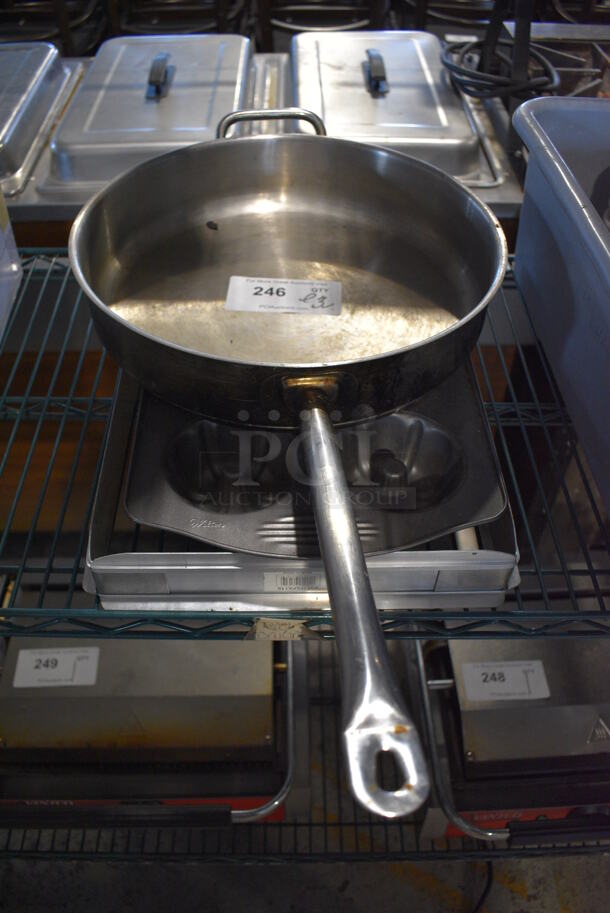 ALL ONE MONEY! Lot of 3 Various Metal Items; Sauce Pan, 6 Cup Bundt Muffin Pan and Cake Collar. Includes 14x14x3