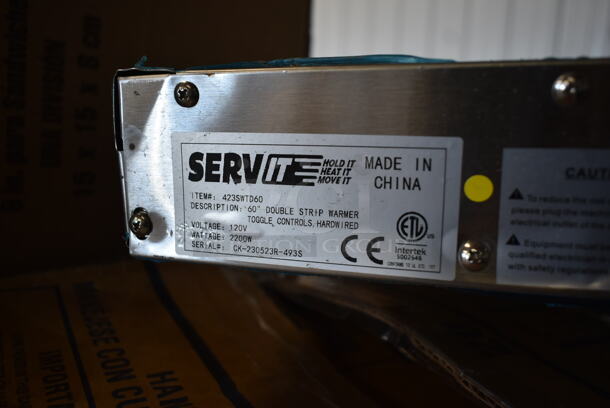 BRAND NEW SCRATCH AND DENT! 2023 ServIt 423SWTD60 60" High Wattage Double Strip Warmer with On/Off Toggle Controls and 3" Spacer. 120 Volts, 1 Phase.  - Image 5 of 6