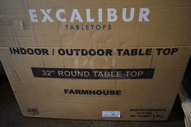 BRAND NEW SCRATCH AND DENT! Lancaster Table & Seating Excalibur 427SD32RNDFH 31 1/2" Round Table Top with Textured Farmhouse Finish - Image 3 of 4