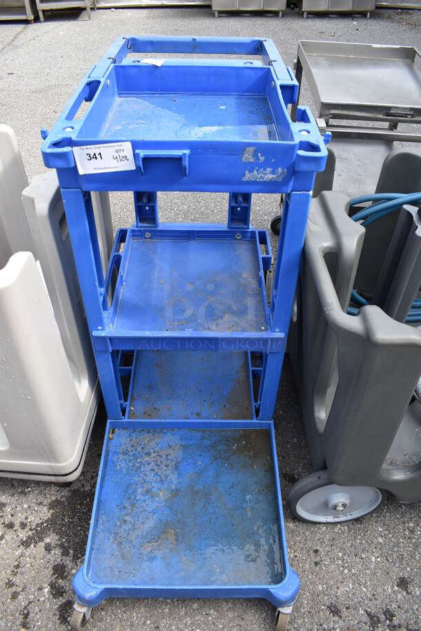 Blue Poly Cart on Commercial Casters.