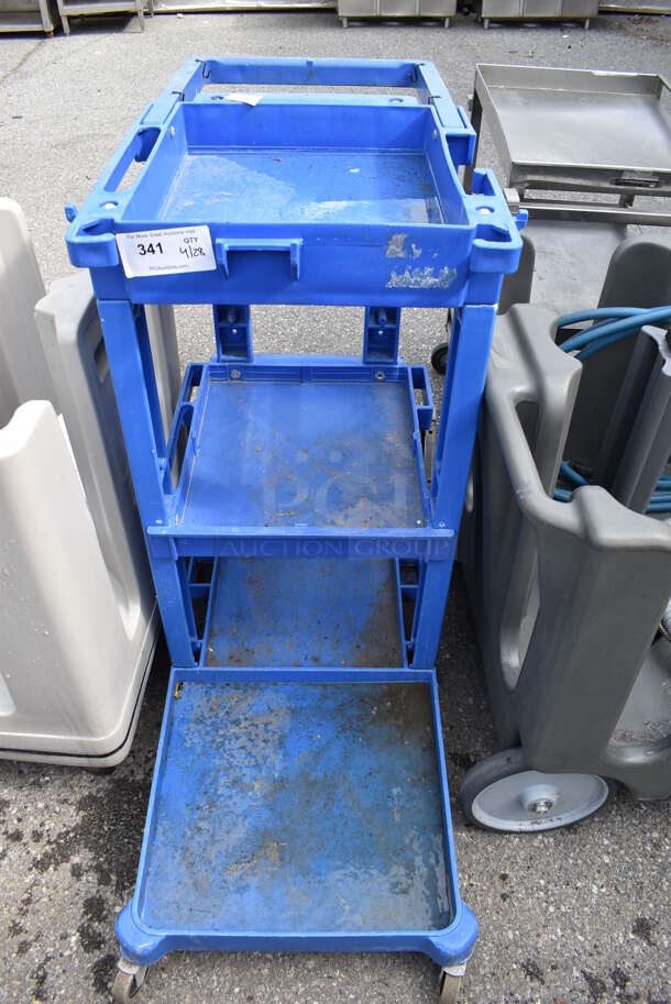 Blue Poly Cart on Commercial Casters. - Image 1 of 3