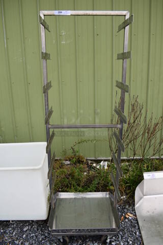 Metal Commercial Pan Transport Rack on Commercial Casters. 23.5x18x71