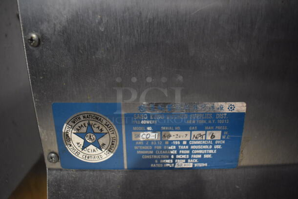 Sang Kung SKCO-1 Stainless Steel Commercial Countertop Natural Gas Powered Single Burner Stock Pot Range. 18x22x23 - Image 5 of 6