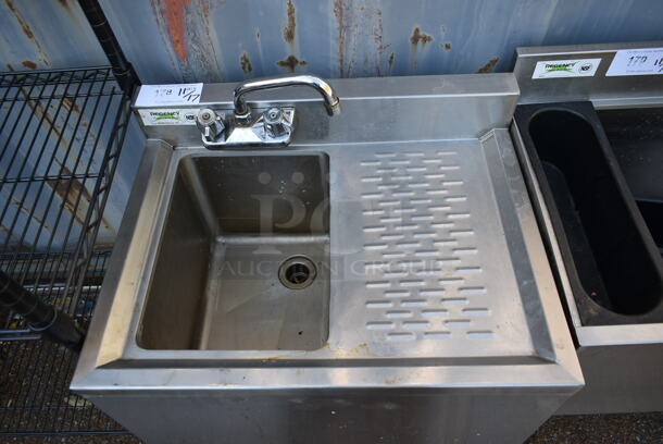 Regency 600B1101412 RT Stainless Steel Commercial Single Bay Sink w/ Right Side Drain Board, Faucet and Handles. Bay 10x14 - Image 2 of 4