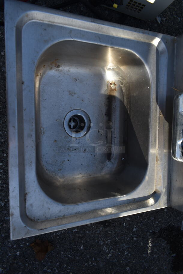 Stainless Steel Commercial Single Bay Wall Mount Sink w/ Faucet and Handles. - Image 2 of 3