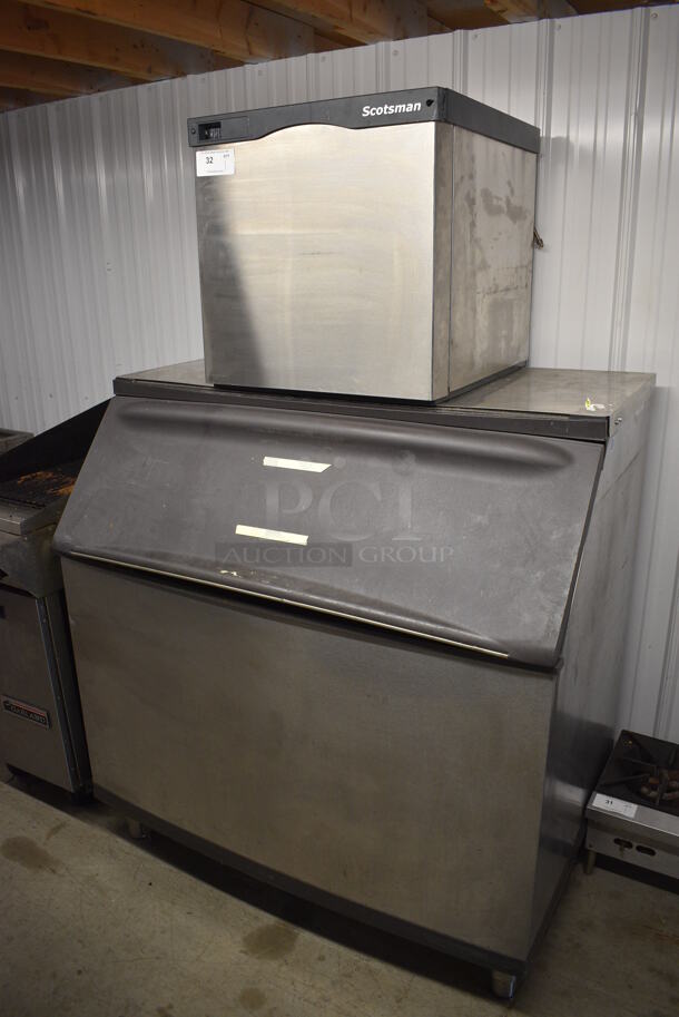 Scotsman Stainless Steel Commercial Ice Head on Manitowoc Model B970 Commercial Ice Bin. 48x34x74