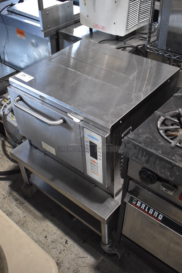 Turbochef NGC Stainless Steel Commercial Countertop Electric Powered Rapid Cook Oven on Stainless Steel Equipment Stand w/ Commercial Casters. Missing 2 Casters. 208/240 Volts, 1 Phase. - Image 3 of 7