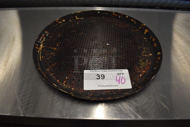 40 Metal Round Perforated Baking Pans. 13.25x13.25x1. 40 Times Your Bid!
