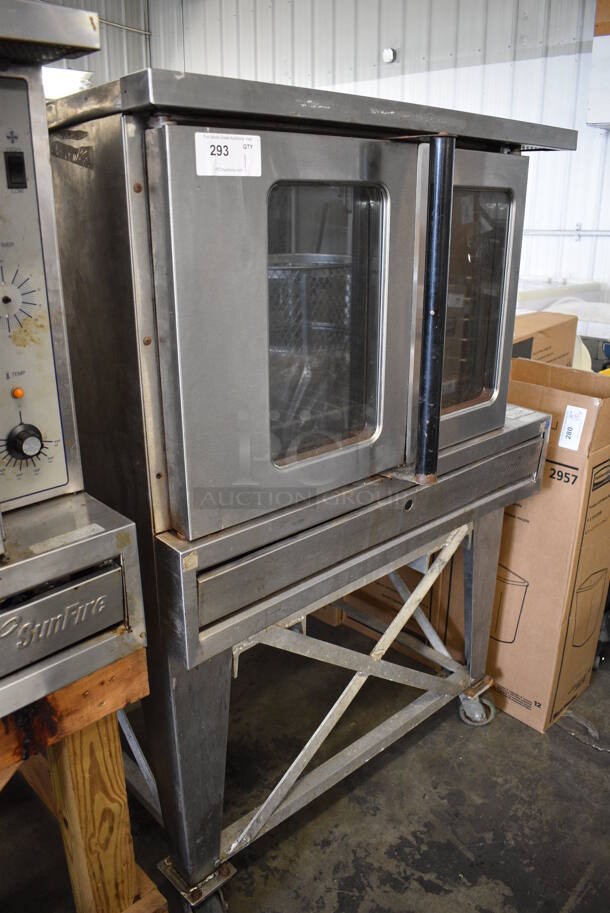 Garland SunFire Stainless Steel Commercial Natural Gas Powered Full Size Convection Oven w/ View Through Doors, Metal Oven Racks and Thermostatic Controls on Stand w/ Commercial Casters. 40x41x63 - Image 3 of 8