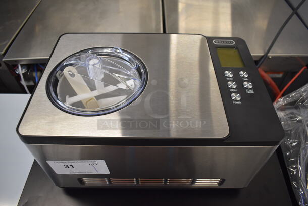 BRAND NEW SCRATCH AND DENT! Whynter ICM-200LS Stainless Steel Commercial Countertop Ice Cream Maker. 110-120 Volts, 1 Phase. 18x17x27. Tested and Working!