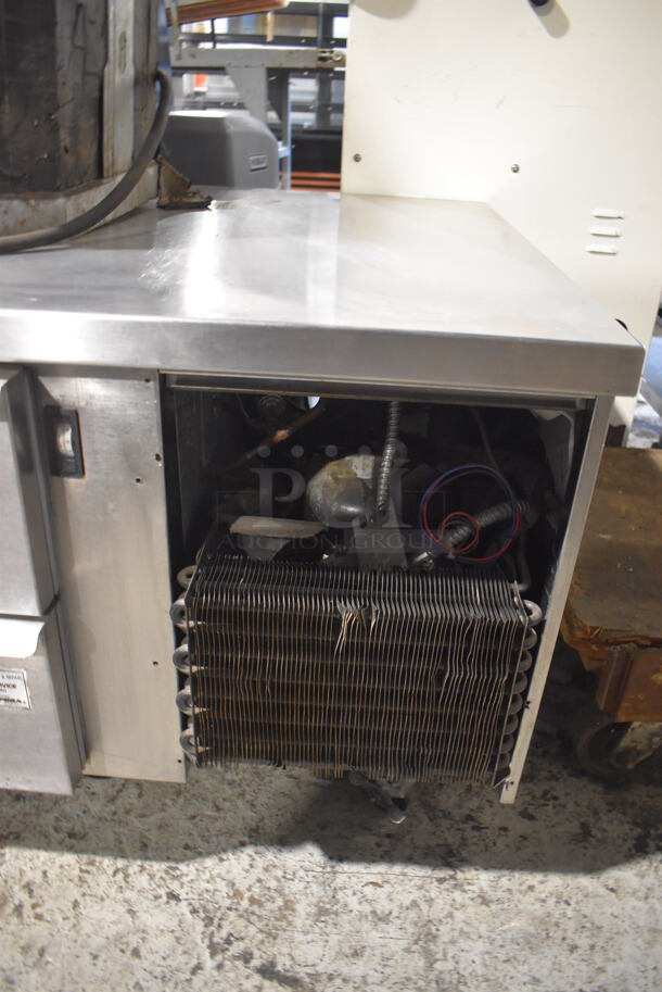 Stainless Steel Commercial 2 Drawer Chef Base on Commercial Casters. 52x35x25. Tested and Powers On But Does Not Get Cold - Image 3 of 4