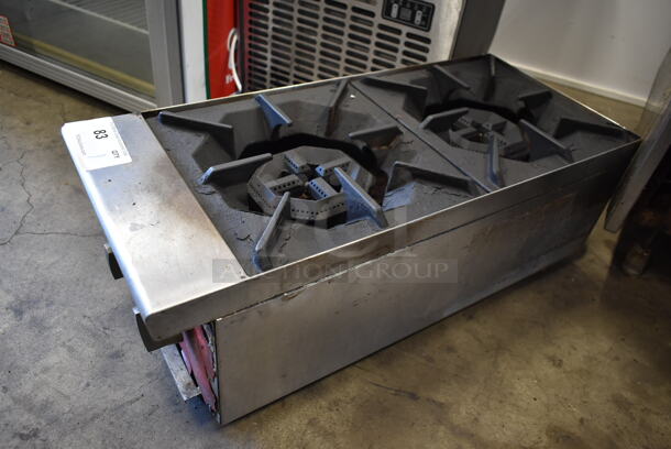 Avantco Stainless Steel Commercial Countertop Natural Gas Powered 2 Burner Range. - Image 5 of 6