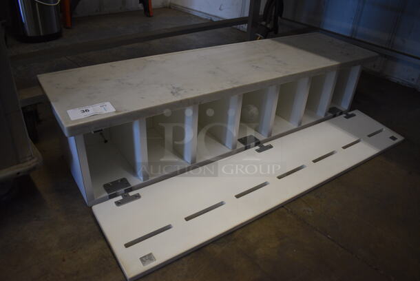 White 7 Cubby Box w/ Stone Countertop. 40x13x11 - Image 3 of 5