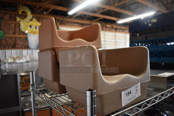 3 Tan Poly Booster Seats. 11x11x8. 3 Times Your Bid! - Image 2 of 3