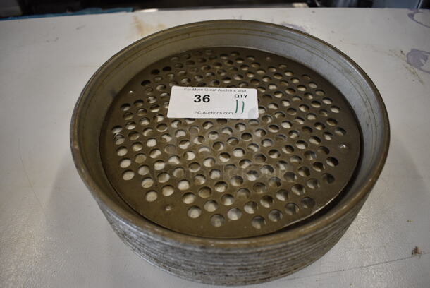 11 Metal Round Baking Pans w/ Perforated Insert. 12.5x12.5x1.5. 11 Times Your Bid!