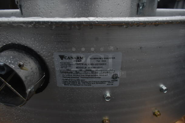 BRAND NEW SCRATCH AND DENT! Canarm ALX165-UD-EC 16 1/2" Variable Speed Upblast Direct Drive Metal Commercial Rooftop Mushroom Exhaust Fan. 120/208-240 Volts, 1 Phase.  - Image 4 of 6