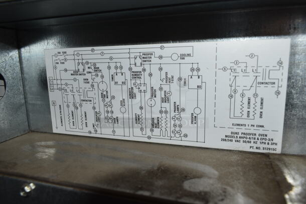 Duke AHPO-6/18 Stainless Steel Commercial Floor Style Electric Powered Oven Proofer on Commercial Casters. 240 Volts, 3 Phase. - Image 8 of 9